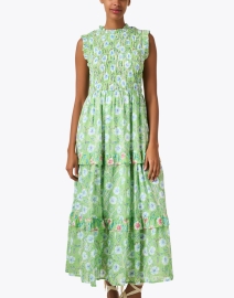 Front image thumbnail - Oliphant - Amalfi Green Floral Cotton Dress