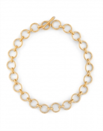 Gold and Moonstone Bamboo Link Chain Necklace