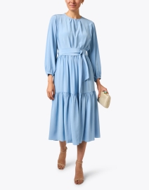Look image thumbnail - Soler - Pauline Light Blue Silk Dress
