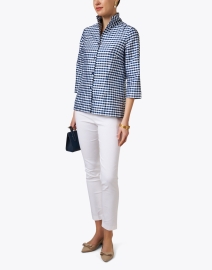 Look image thumbnail - Connie Roberson - Ronette Navy Gingham Silk Jacket