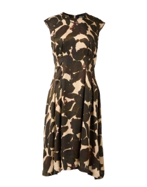 Brown and Beige Print Dress