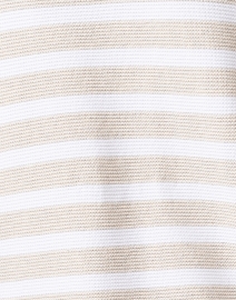 Fabric image thumbnail - Kinross - Beige and White Stripe Garter Stitch Cotton Sweater