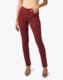 Front image thumbnail - AG Jeans - Prima Red Stretch Sateen Pant