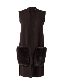 Product image thumbnail - Kobi Halperin - Brown Faux Fur Pocket Vest