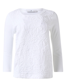 Product image thumbnail - WHY CI - White Embroidered Linen Top