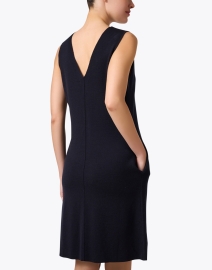 Back image thumbnail - Allude - Navy Wool Dress