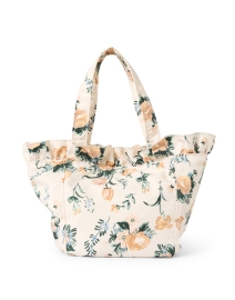 Product image thumbnail - Loeffler Randall - Claire Yellow Floral Print Ruffle Tote Bag