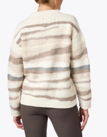 Back image thumbnail - Fabiana Filippi - Ivory Neutral Striped Wool Sweater