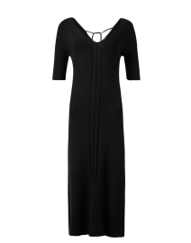 Product image thumbnail - Ecru - Black Rib Knit Dress