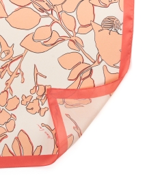 Back image thumbnail - Marc Cain - Peach Floral Print Silk Scarf