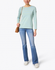 Look image thumbnail - Veronica Beard - Beverly Blue High Rise Flare Stretch Jean