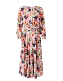 Raquel Multi Floral Print Silk Dress