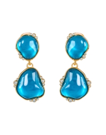Aqua Polished Gold Drop Earrings