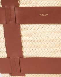 Fabric image thumbnail - DeMellier - Santorini Cognac Leather Raffia Tote