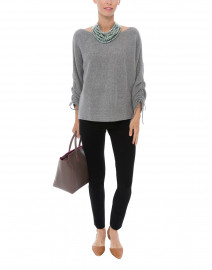 Silver Grey Ribbed Cashmere Sweater