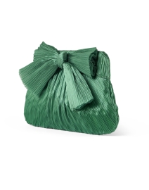 Front image thumbnail - Loeffler Randall - Rayne Green Pleated Bow Clutch