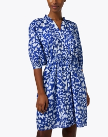 Front image thumbnail - Banjanan - Benita Blue Ikat Cotton Dress