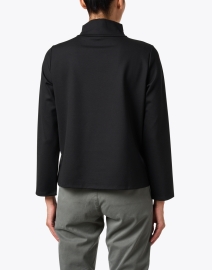 Back image thumbnail - Eileen Fisher - Black Stretch Ponte Top