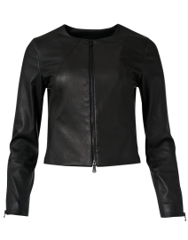 Black Stretch Leather Jacket