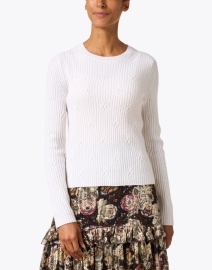Front image thumbnail - White + Warren - White Pearl Cashmere Sweater
