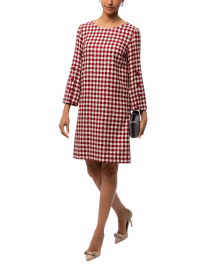 Red and White Houndstooth Dress