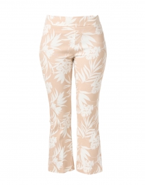 Leo Beige and White Floral Print Pull-On Pant