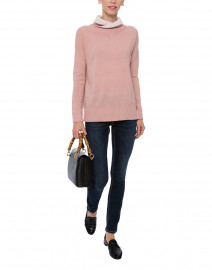 Blush Pink and White Cashmere Sweater