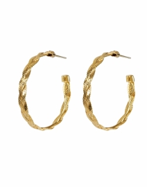 Product image thumbnail - Gas Bijoux - Gold Braided Hoop Earrings