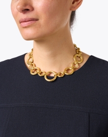 Look image thumbnail - Ben-Amun - Textured Gold Toggle Necklace