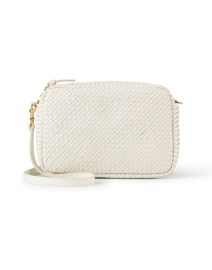 Product image thumbnail - Clare V. - Marisol Cream Woven Leather Crossbody Bag 
