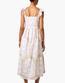 Back image thumbnail - Juliet Dunn - Beige and White Print Cotton Dress