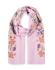 Extra_1 image thumbnail - Janavi - Lilac Pink Floral Embroidered Wool Scarf