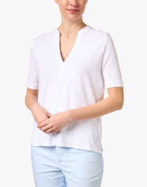 Front image thumbnail - Majestic Filatures - White Soft Touch Henley Top