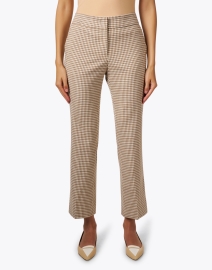 Front image thumbnail - Piazza Sempione - Carla Brown Check Flare Ankle Pant