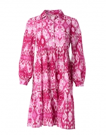 Romy Pink and White Ikat Print Cotton Dress
