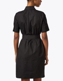 Back image thumbnail - Lafayette 148 New York - Black Cotton Belted Shirt Dress