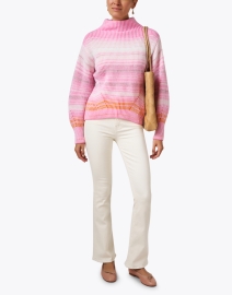 Look image thumbnail - Marc Cain Sports - Pink Striped Sweater