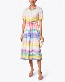 Look image thumbnail - Vilagallo - Eveline Multi Stripe Midi Shirt Dress