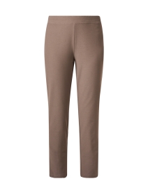 Taupe Stretch Crepe Slim Ankle Pant