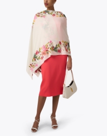 Look image thumbnail - Janavi - Ivory Floral Embroidered Wool Scarf