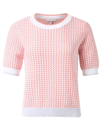 Product image thumbnail - Kinross - Coral and White Cotton Tweed Sweater