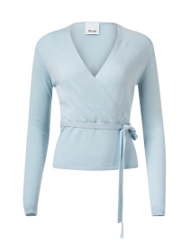 Product image thumbnail - Allude - Blue Wool Cashmere Wrap Sweater 