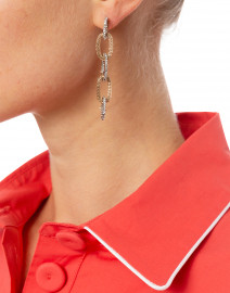 Crystal Encrusted Link Dangling Earrings