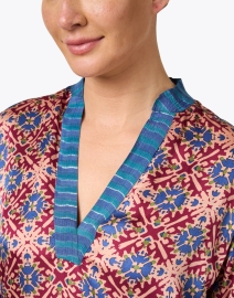 Extra_1 image thumbnail - Lisa Corti - Eli Red and Blue Multi Print Satin Top