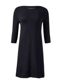Product image thumbnail - Majestic Filatures - Navy Soft Touch Boatneck Dress