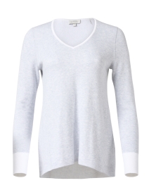 Product image thumbnail - Kinross - Grey Cashmere Cotton Reversible Sweater