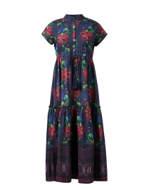 Product image thumbnail - Ro's Garden - Mumi Navy Multi Floral Print Cotton Dress
