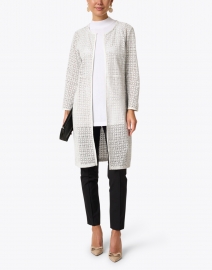 Look image thumbnail - Susan Bender - White Leather Laser Cut Duster