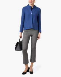Look image thumbnail - Avenue Montaigne - Leo Grey Print Stretch Pull On Pant