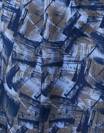 Fabric image thumbnail - Lafayette 148 New York - Blue Abstract Print Silk Dress